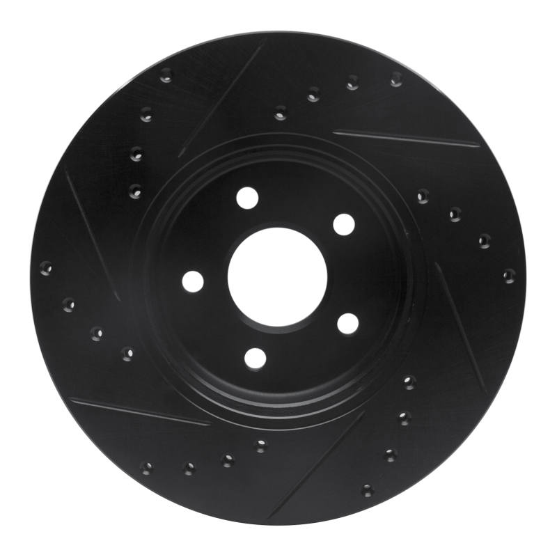 Ford Mondeo Brake Rotor (1) - Front Right - R1 Concepts - Drilled & Slotted - Black - `01-`08